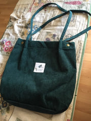 Women's Corduroy Tote Bag Folding Shopping Bag