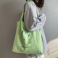 Women's Canvas Tote Bag Lavender Handbag