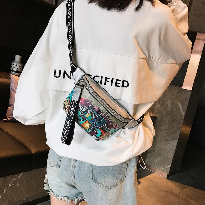 Women's Cartoon Belt Bag Fanny Pack Crossbody Chest Wallet