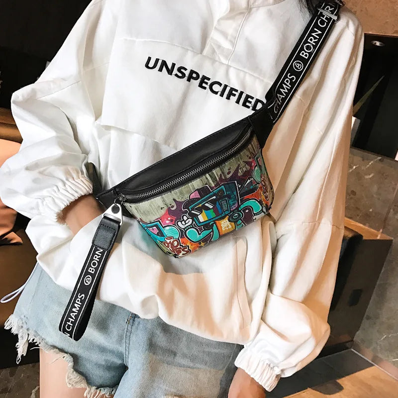 Women's Cartoon Belt Bag Fanny Pack Crossbody Chest Wallet