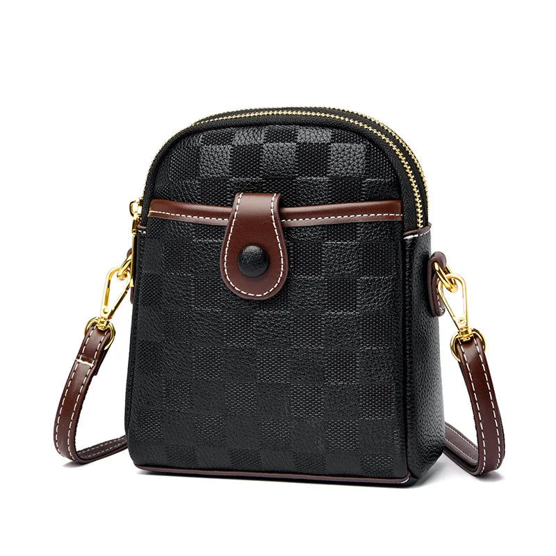 Women's Leather Crossbody Bag Classic Handbag Lady Small Messenger Bag