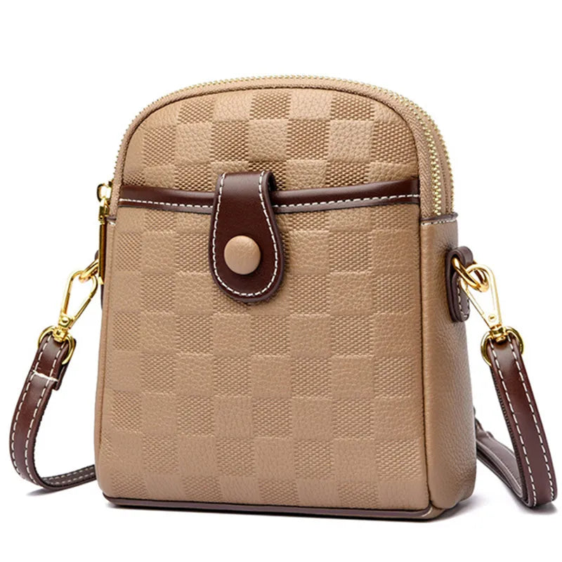 Women's Leather Crossbody Bag Classic Handbag Lady Small Messenger Bag
