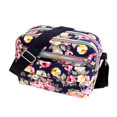 Women's Casual Canvas Shoulder Cloth Bag Flowers Printing Shopping Bag