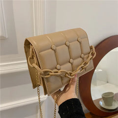 Women's Casual Shoulder Bag Handheld Chain Small Square Bag
