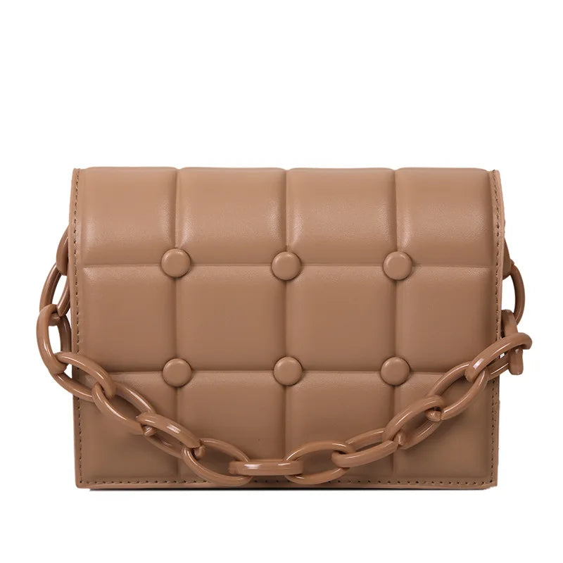Women's Casual Shoulder Bag Handheld Chain Small Square Bag