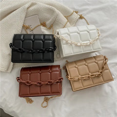 Women's Casual Shoulder Bag Handheld Chain Small Square Bag