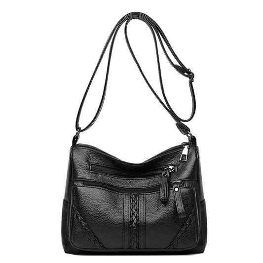 Women's Soft Leather Shoulder Bag Large Capacity Crossbody Tote Bag