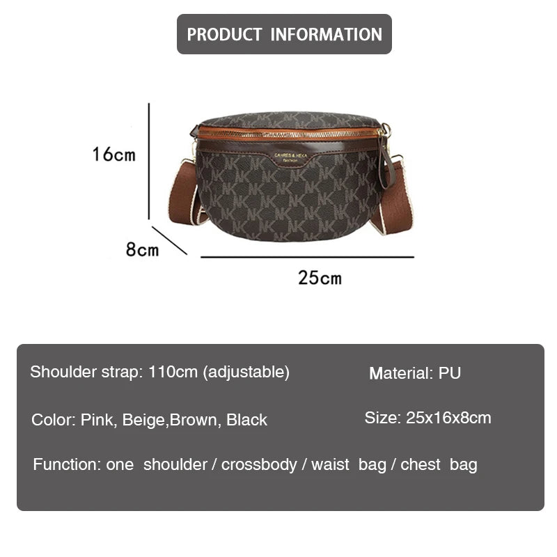 Women's Chest Bag PU Leather Waist Bag Shoulder Crossbody Chest Bags