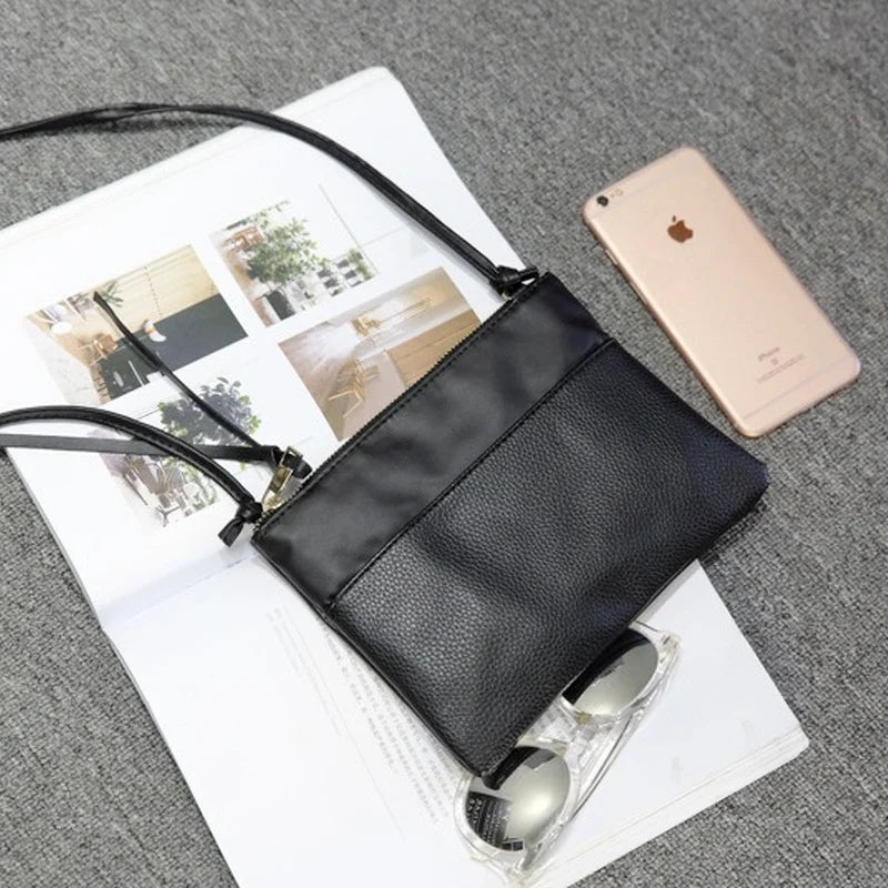 Women's Leather Crossbody Clutch Bag Enveloped Shape