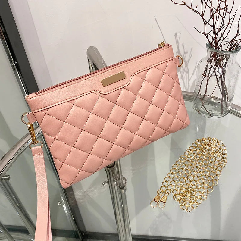 Leather Crossbody Enveloped Clutch Bag Small Messenger Shoulder Purse