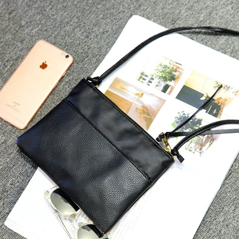 Women's Leather Crossbody Clutch Bag Enveloped Shape