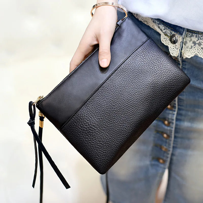 Envelope Shaped PU Leather Clutch Bag Crossbody Messenger Shoulder Zipper