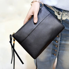 Envelope Shaped PU Leather Clutch Bag Crossbody Messenger Shoulder Zipper