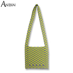 Plaid Crossbody Bag Crochet Shoulder Tote Square Hobo Purse Handbag