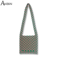Plaid Crossbody Bag Crochet Shoulder Tote Square Hobo Purse Handbag