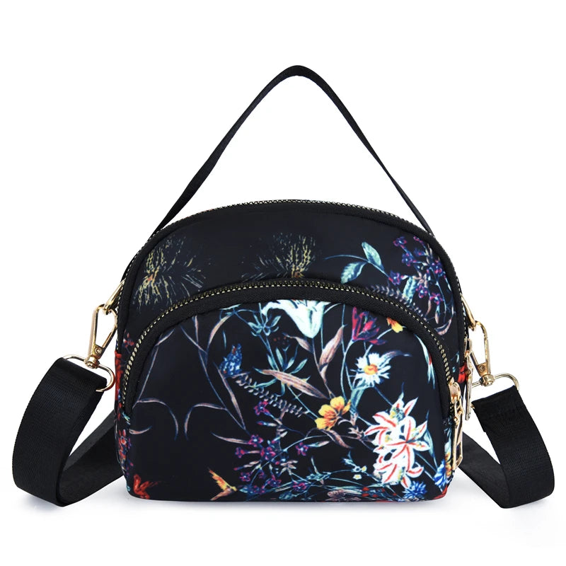 Women's Print Shoulder Bag Nylon Handbag Crossbody Wallet Beach Bag