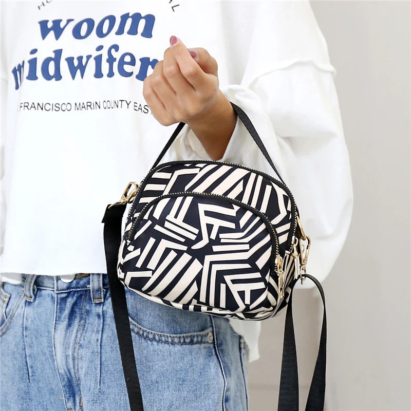 Women's Print Shoulder Bag Nylon Handbag Crossbody Wallet Beach Bag