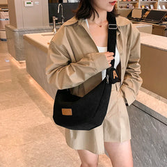 Women's Corduroy Crossbody Bag Winter Handbag High Capacity