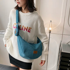 Women's Corduroy Crossbody Bag Winter Handbag High Capacity