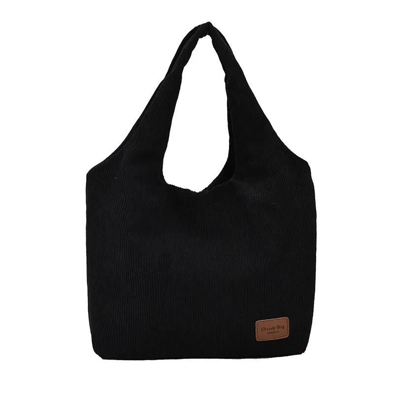 Corduroy Shoulder Bag Winter Large Capacity Totes Bag Women's Handbag