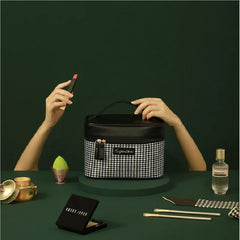 Women's Cosmetic Bags Houndstooth Portable Travel Storage Bag