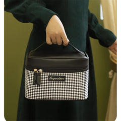 Women's Cosmetic Bags Houndstooth Portable Travel Storage Bag