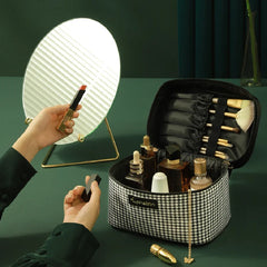 Women's Cosmetic Bags Houndstooth Portable Travel Storage Bag