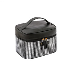 Women's Cosmetic Bags Houndstooth Portable Travel Storage Bag