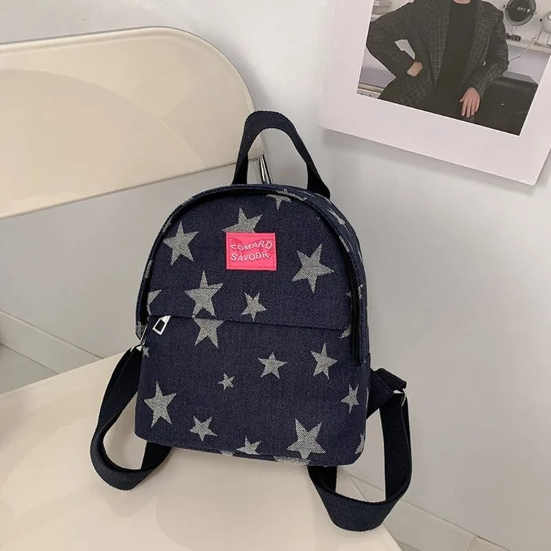 Women's Five Pointed Star Cowboy Backpack Student Schoolbag