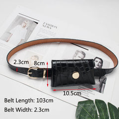 Women's Crocodile Waist Pack PU Leather Crossbody Pouch Bag