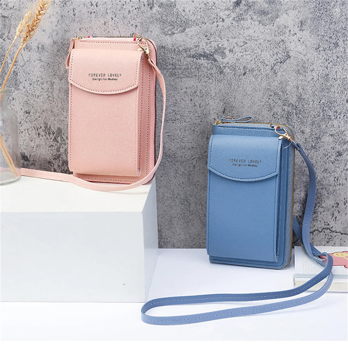Women's Cross Bag Solid Colors PU Leather Small Phone Purses