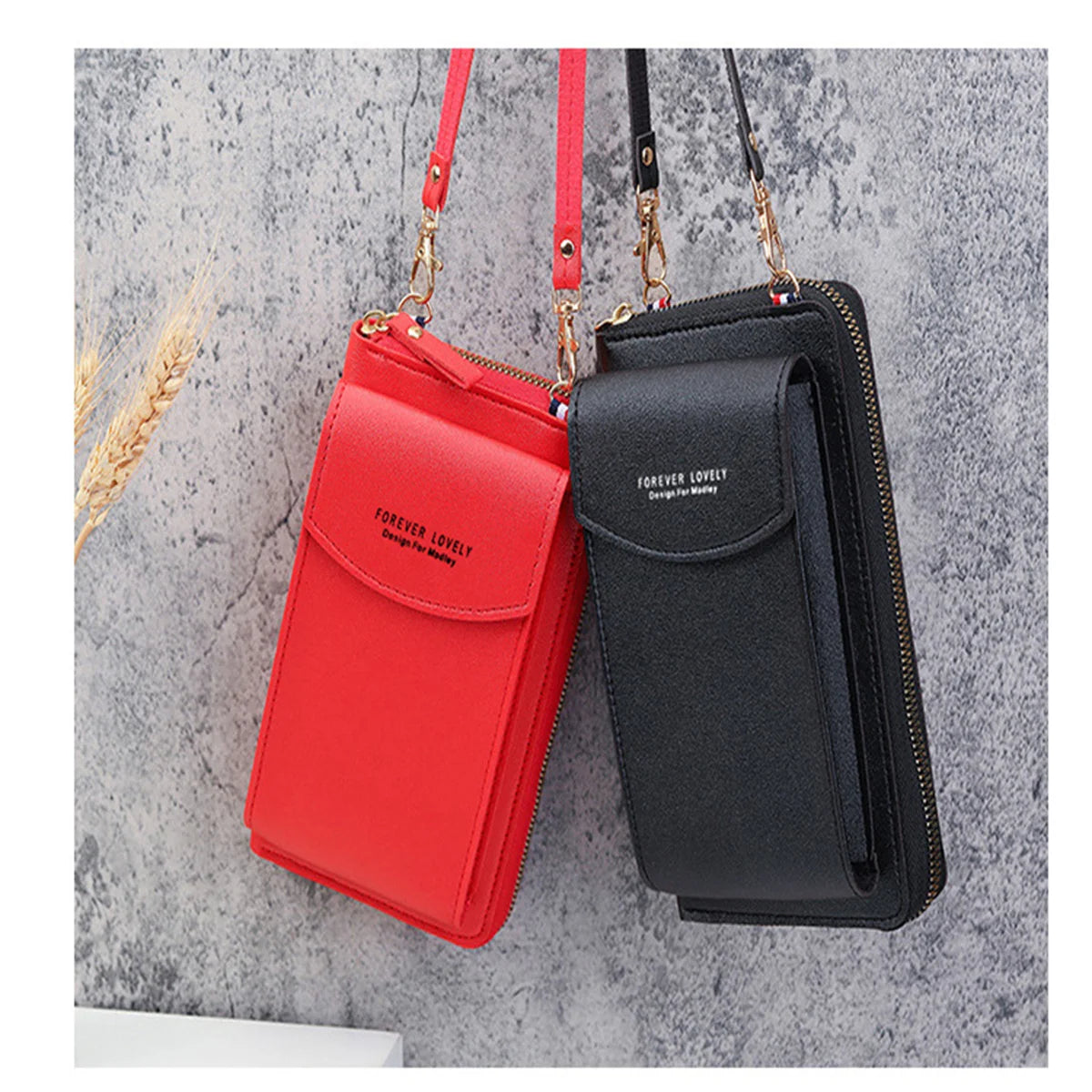 Women's Cross Bag Solid Colors PU Leather Small Phone Purses
