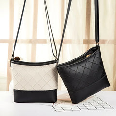 Women's Rhombus Pattern Crossbody Bag Summer Autumn Bucket Shaped Square Bags