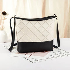 Women's Rhombus Pattern Crossbody Bag Summer Autumn Bucket Shaped Square Bags