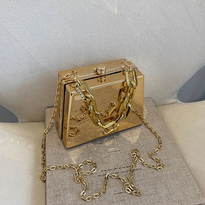 Women's PVC Crossbody Bag Chain Messenger Beach Tote