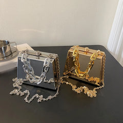 Women's PVC Crossbody Bag Chain Messenger Beach Tote