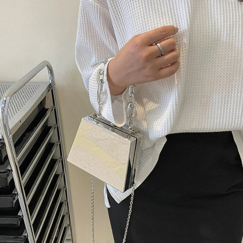 Women's PVC Crossbody Bag Chain Messenger Beach Tote