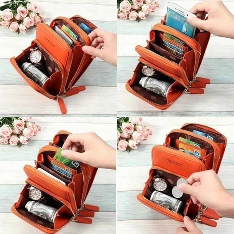 Women's Crossbody Bag PU Mini Shoulder Bags Multi-function Solid Color