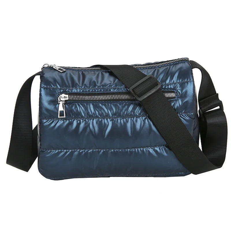 Women's Nylon Crossbody Bag Winter Casual Shoulder Purse Solid Color