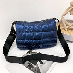 Women's Nylon Crossbody Bag Winter Casual Shoulder Purse Solid Color