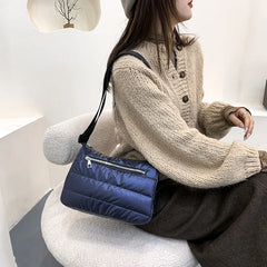 Women's Nylon Crossbody Bag Winter Casual Shoulder Purse Solid Color