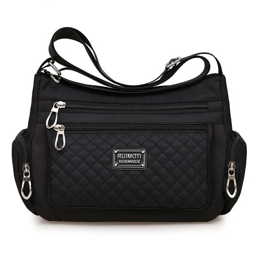 Women's Crossbody Bag Waterproof Nylon Plaid Shoulder Messenger Bags