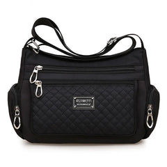 Waterproof Nylon Plaid Crossbody Bag Large Capacity Lady Shoulder Bag