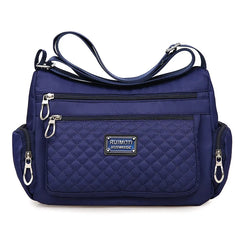 Waterproof Nylon Plaid Crossbody Bag Large Capacity Lady Shoulder Bag