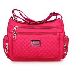 Waterproof Nylon Plaid Crossbody Bag Large Capacity Lady Shoulder Bag