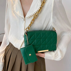 Women's Crossbody Bags PU Leather Quilted Small Square Bags