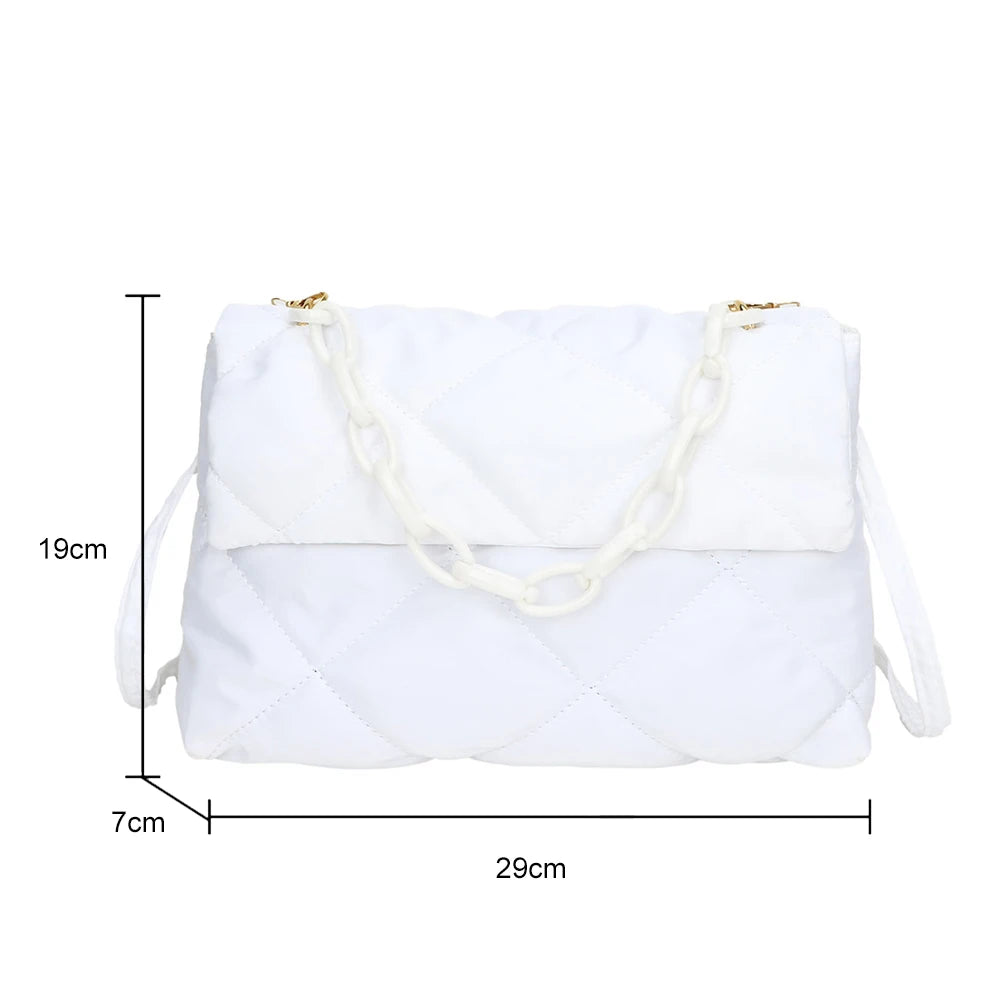 Women's Winter Crossbody Bag Cotton Padded Quilted Square Underarm Handbag