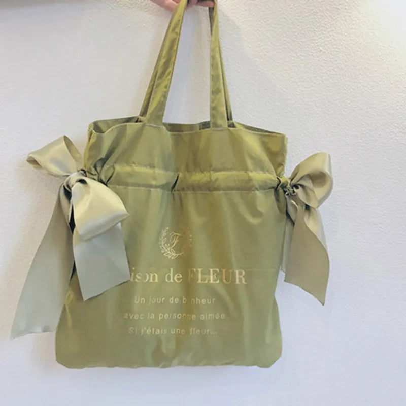 Women's Bow Handbag Teen Girl Bookbag Tote Schoolbag Ladies Shopping Bag