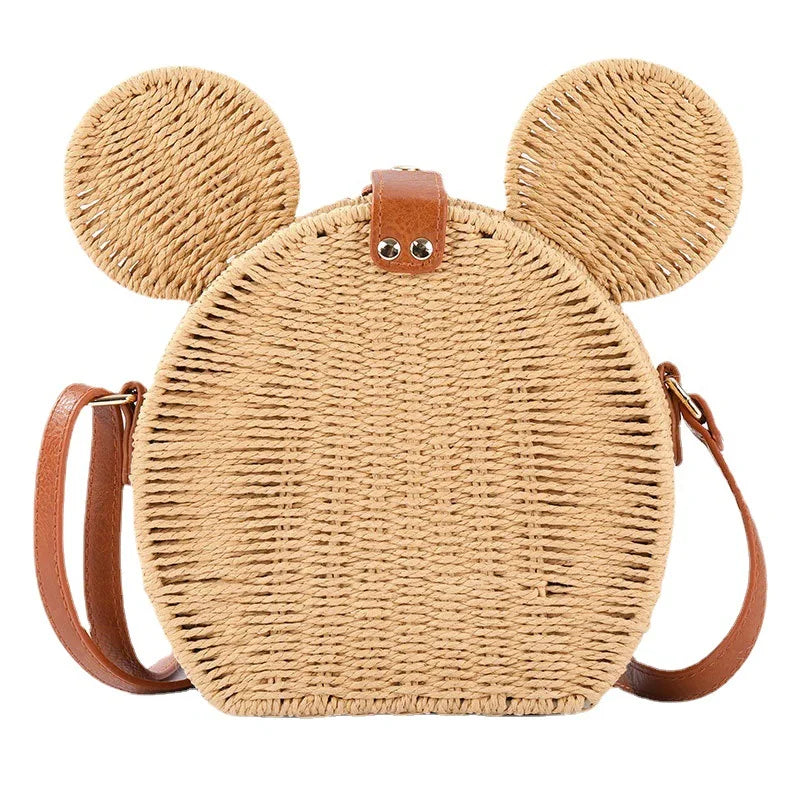 Women's Straw Fancy Bags Handbag Rattan Travel Vacation Small Round Beach Bags