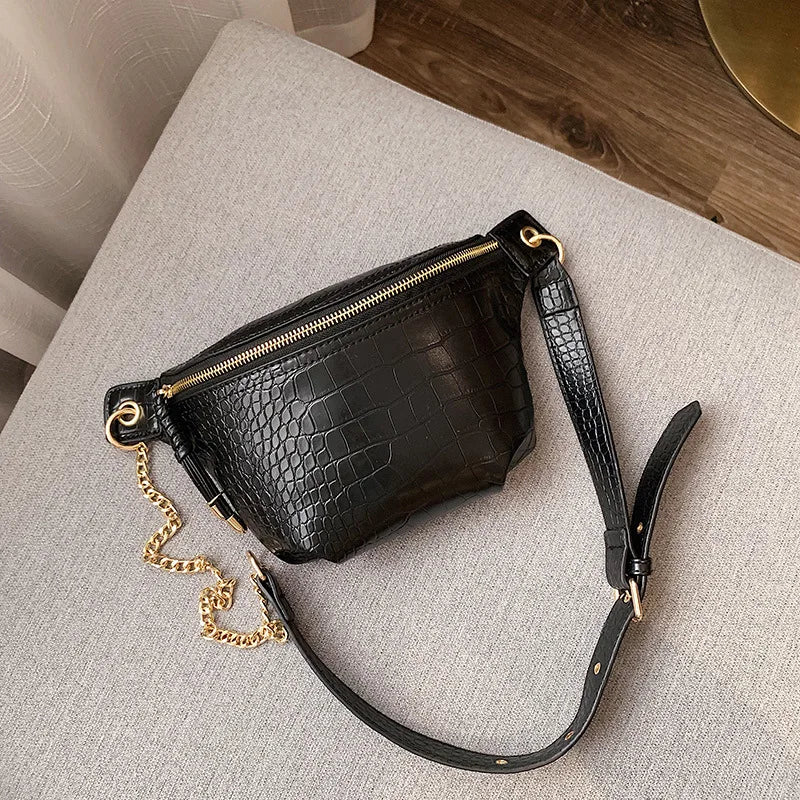 Women's Crocodile Shoulder Bag Casual Small Square Bag